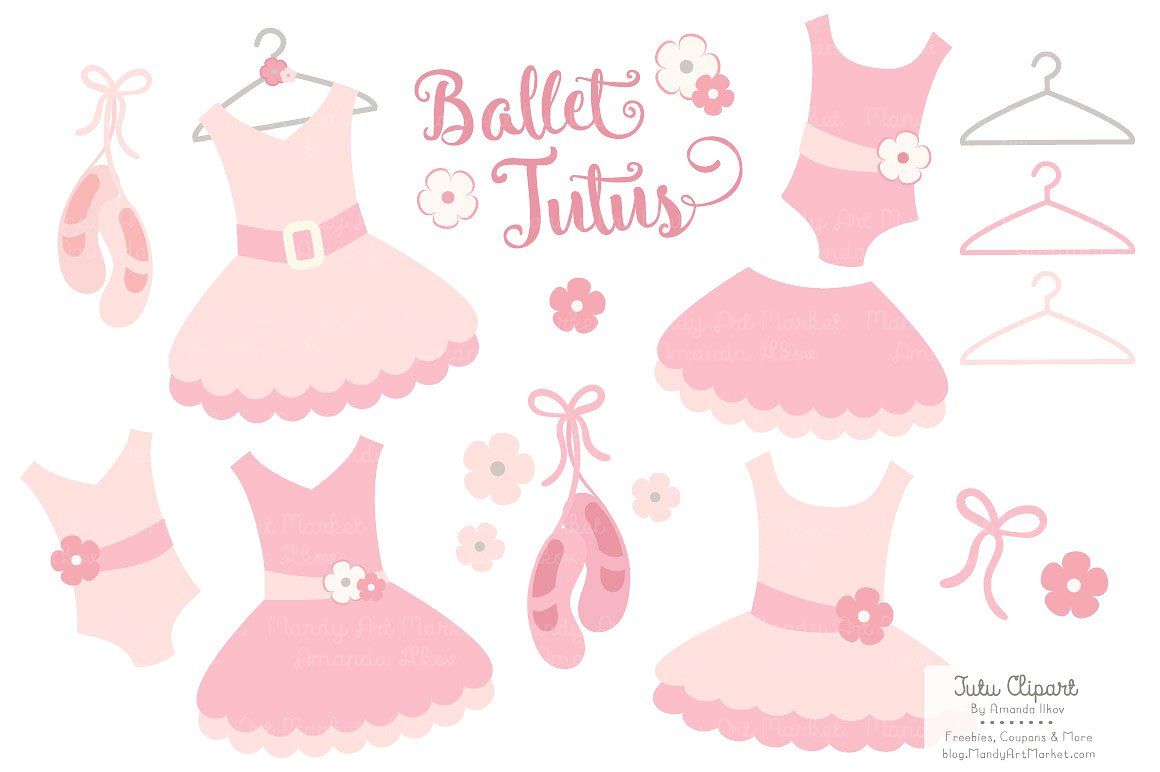 Soft Pink Ballet Tutus Clipart #recolor#resize#Illustrator.