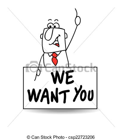 Vector Clipart of yes we want you.