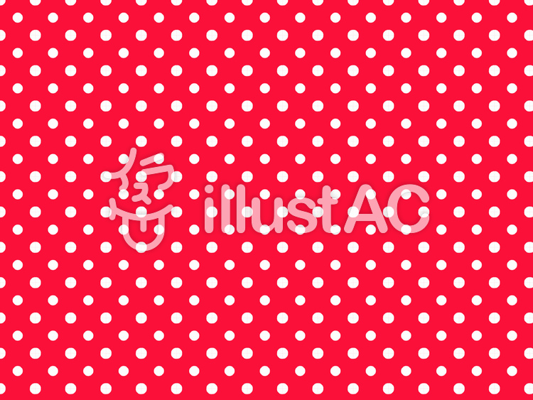 White polka dot pattern on red background.