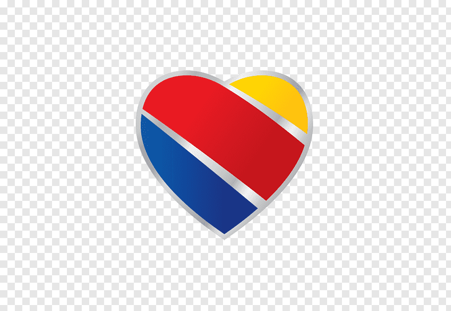 Yellow, red, and blue heart, Southwest Airlines Logo Dallas.