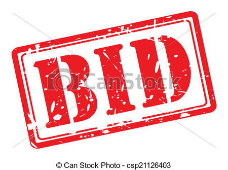 Vector Clipart of BID red stamp text on white csp21126403.