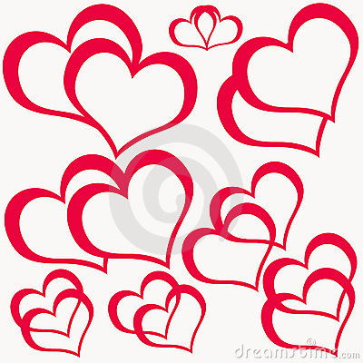 Red Double Hearts Stock Photography.