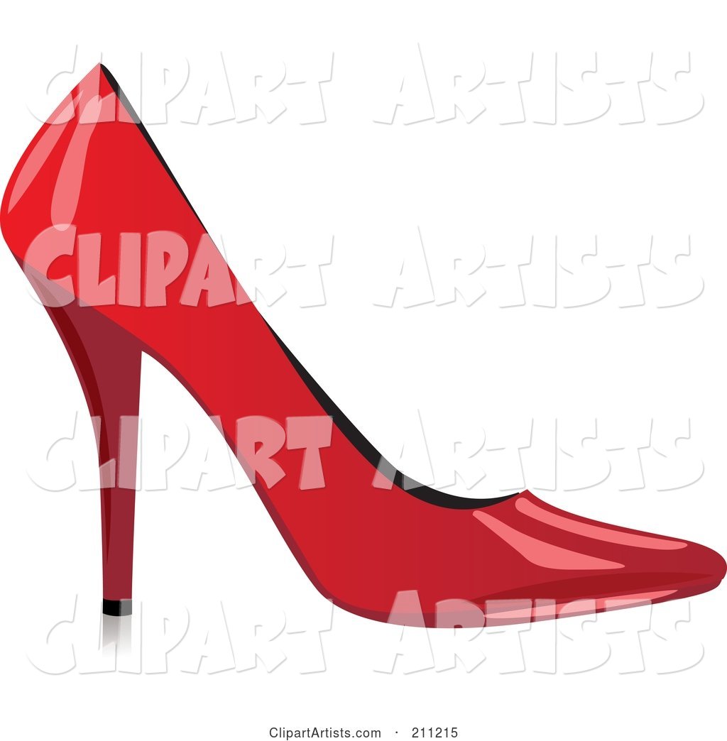 Logo Design Of A Shiny Red High Heel Clipart by Eugene.