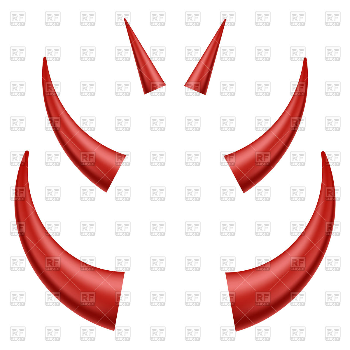 Set of red horns Vector Image #84792.