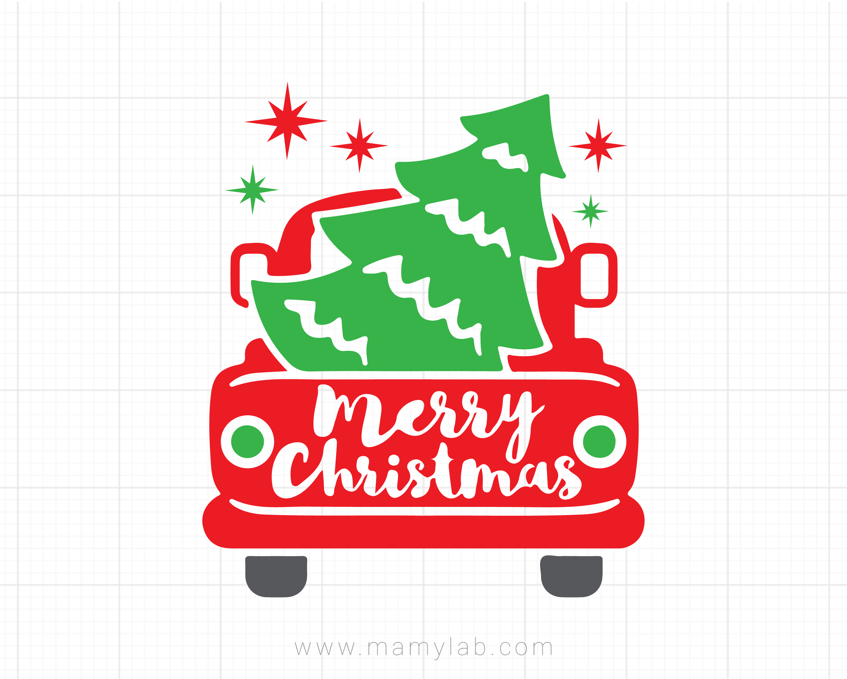 Christmas Truck Svg, Red Truck with Tree Svg, Merry Christmas Svg, Dxf,  Png, Winter Holiday Cut Files, Xmas Clipart, Silhouette, Cricut.