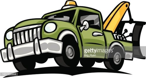 cartoon tow truck Clipart Image.