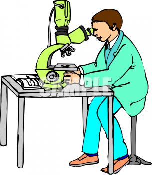 Scientist or researcher using a powerful microscope.