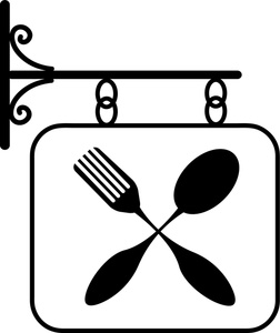 Restaurant Sign Featuring a Fork and Spoon.