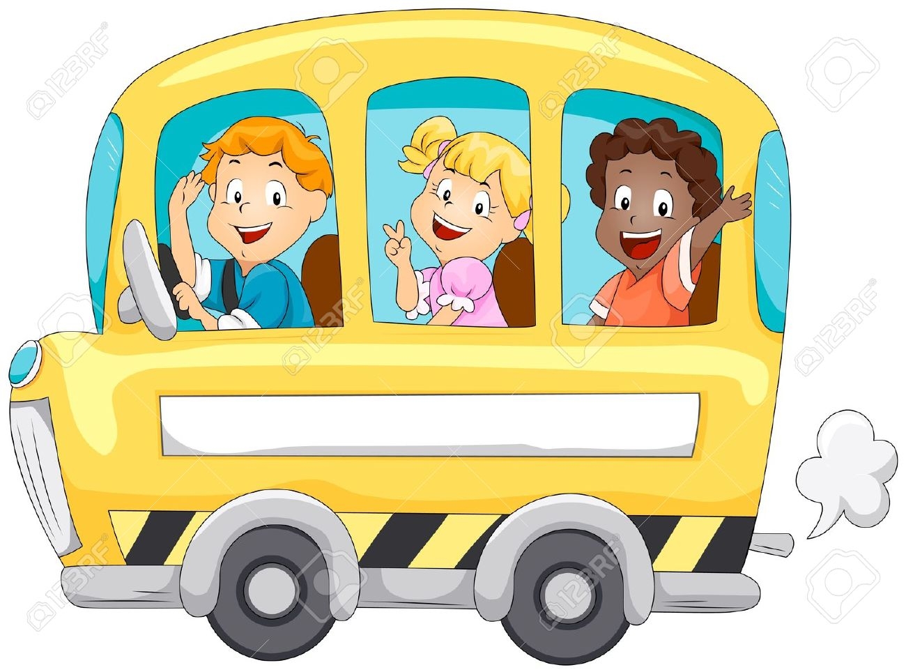 Riding The School Bus Clipart.