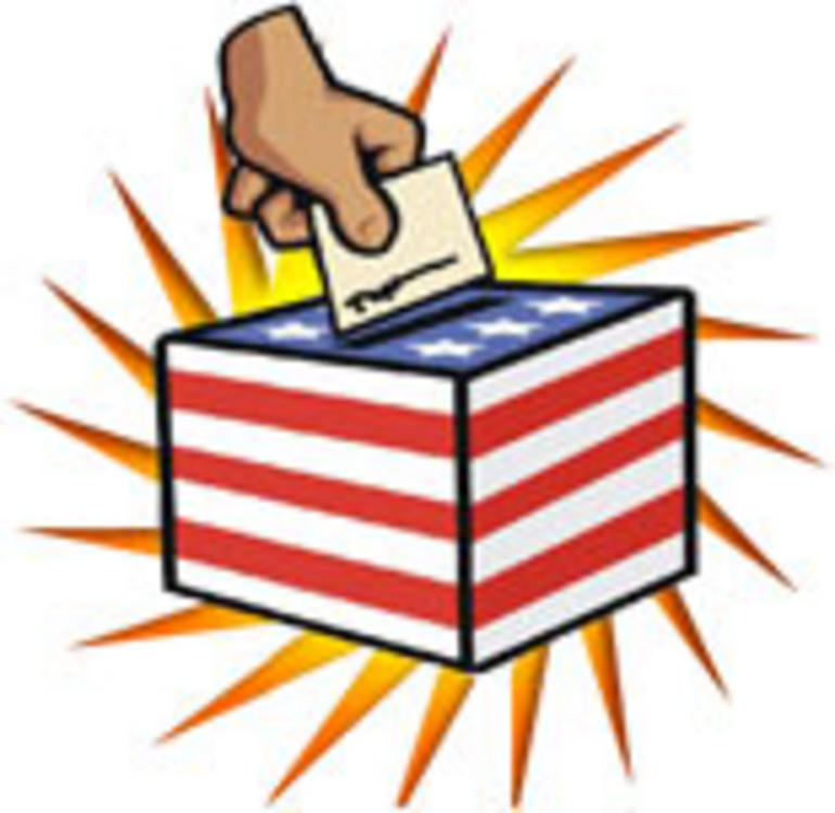 Old timey voting clipart open.