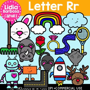 Letter Rr Digital Clipart.