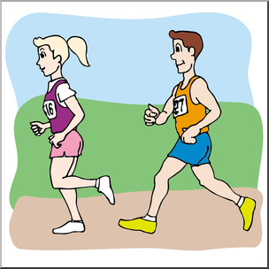 Clip Art: Kids: Running a Race Color I abcteach.com.