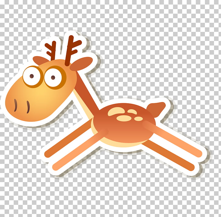 Red deer Computer file, Running deer cartoon PNG clipart.