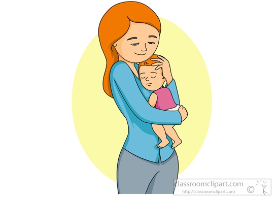 Mother Carrying A Baby Clipart.