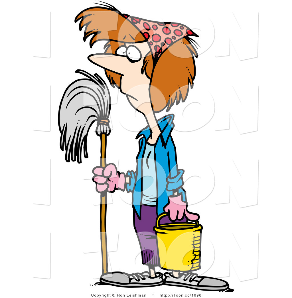 Funny Cleaning Lady Clipart.