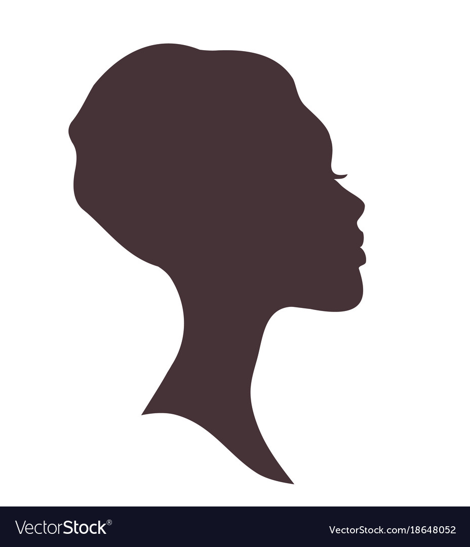 Woman Head Silhouette Vector.