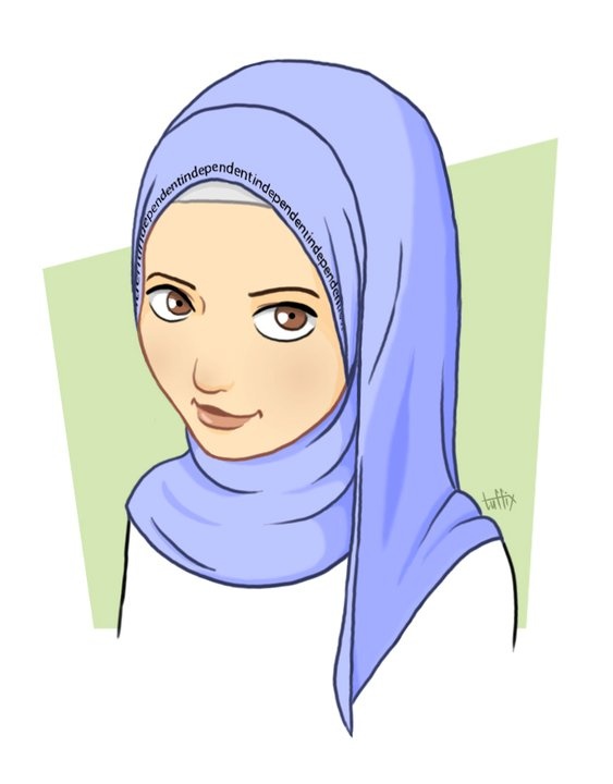 Girl wearing hijab clipart.