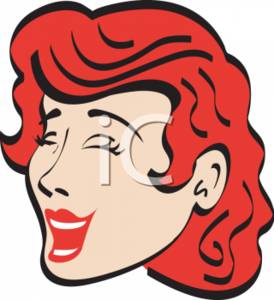 Woman Laughing Clipart Illustration.