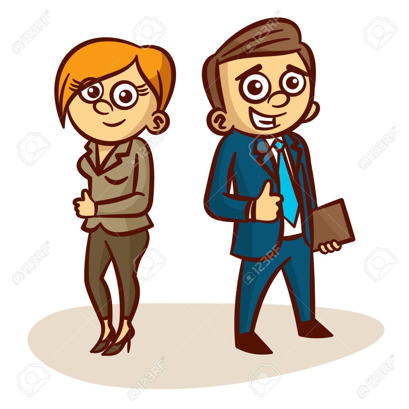 Business Man And Woman Clipart.