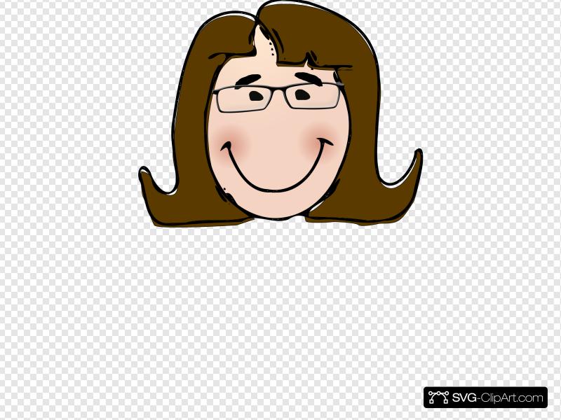 Woman With Glasses Clip art, Icon and SVG.