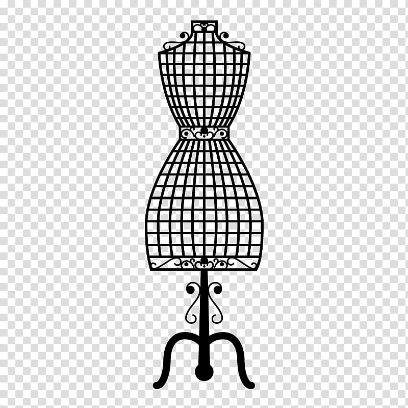 Women\'s black dress form illustration, Mannequin Sewing.