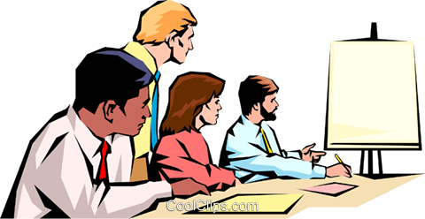 Men & women meeting Royalty Free Vector Clip Art illustration.