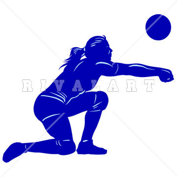 Sports Clipart Image of Volleyball Player Girls Woman Womens.