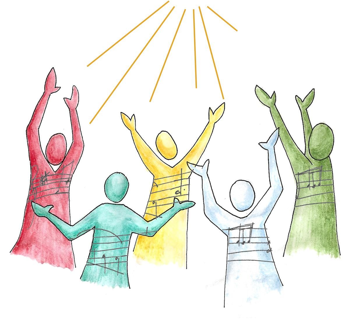 Women Praising God Clip Art.