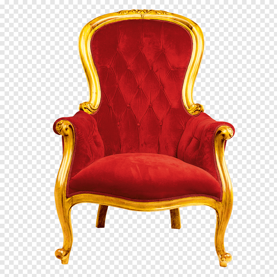 Red armchair with wooden base illustration, Chair Throne.