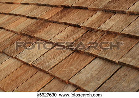 Stock Photography of wood roof shingles k5627630.