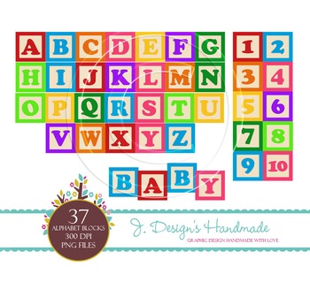 Alphabet Wooden Blocks Clipart.