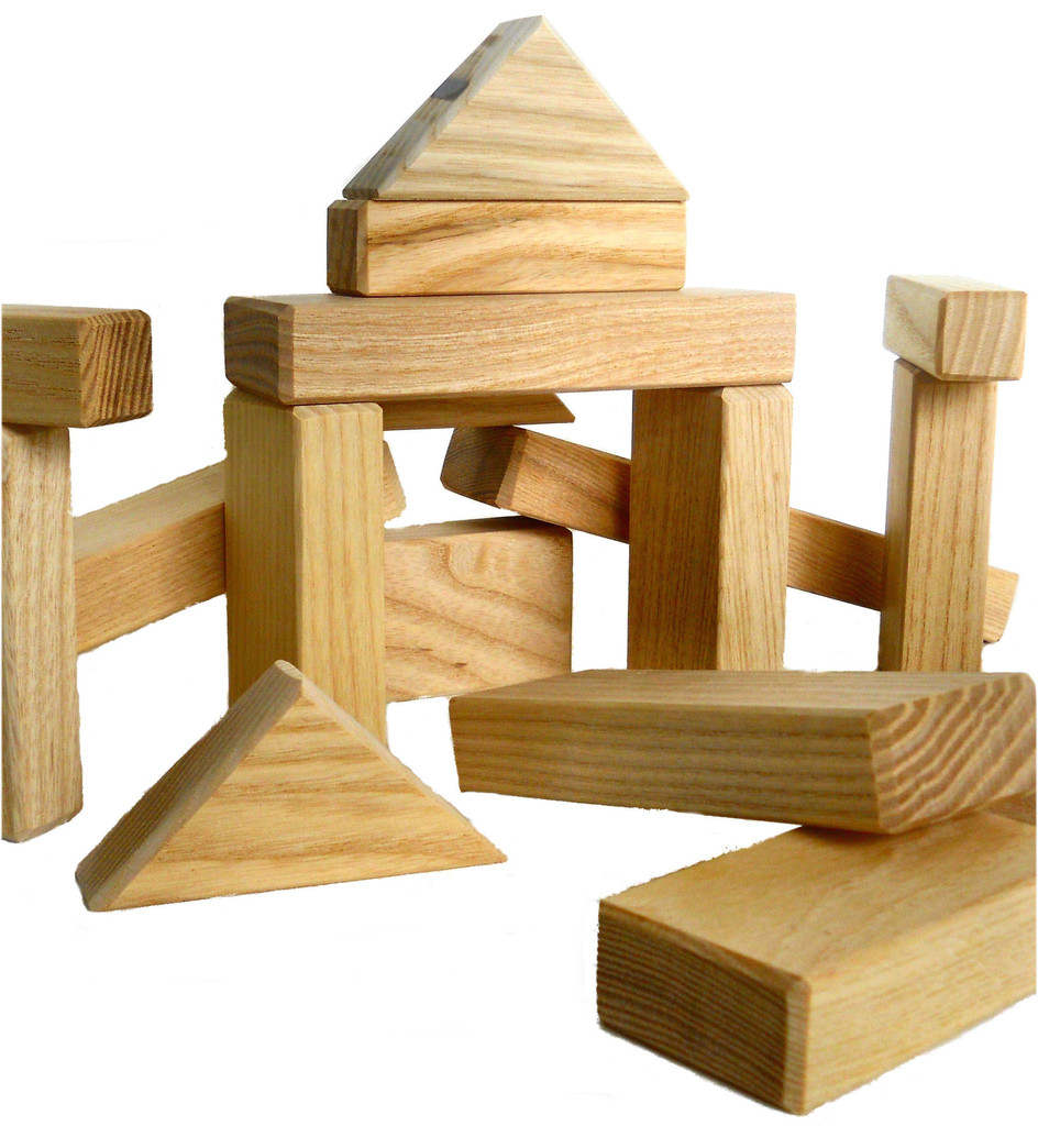 Wooden building blocks clipart.