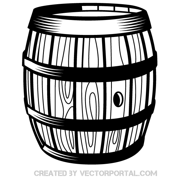 Wooden Barrel Vector Art.