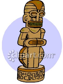 Carved Wooden Tiki Statue.