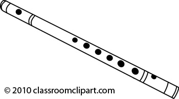 Flute Black And White Clipart.