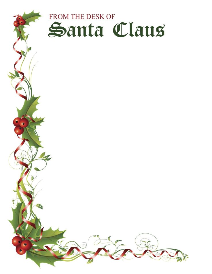 santa claus stationary microsoft word.