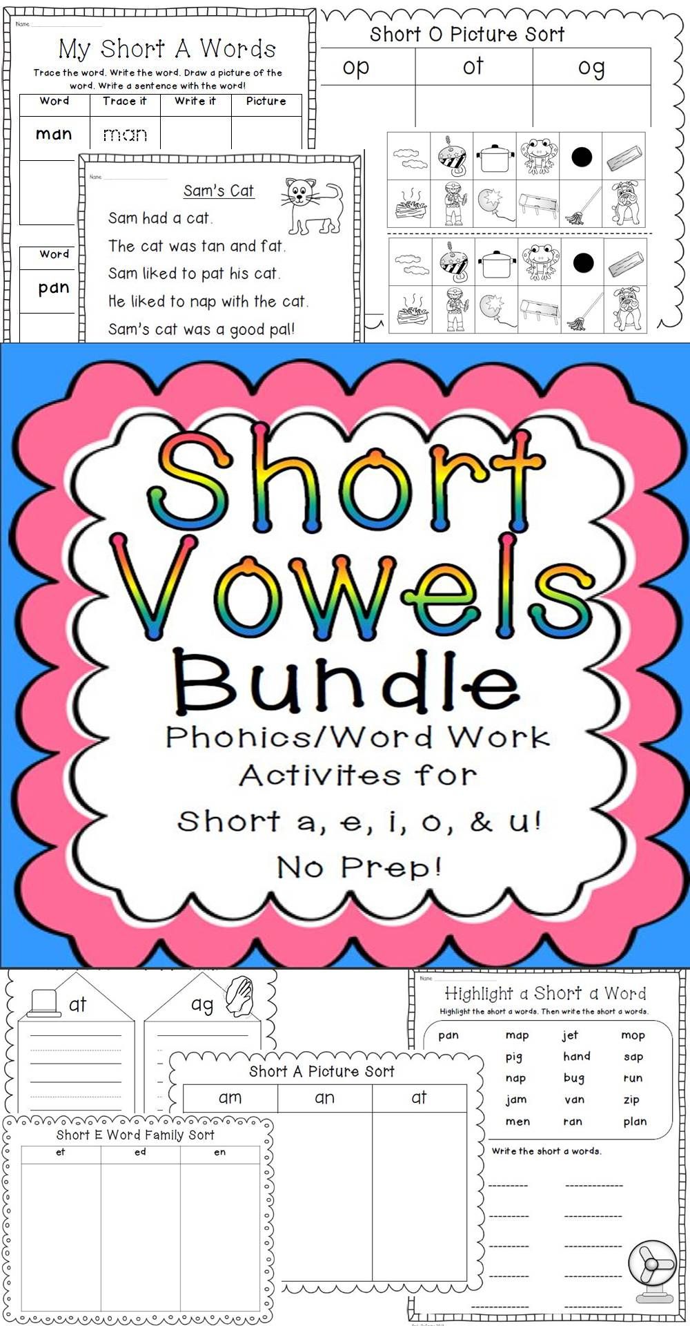 Short Vowels Bundle! Phonics/Word Work.