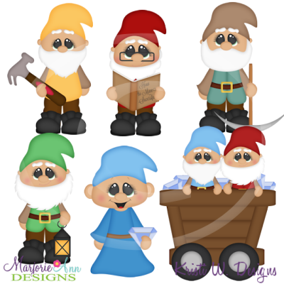 Working Dwarfs SVG Cutting Files Includes Clipart.