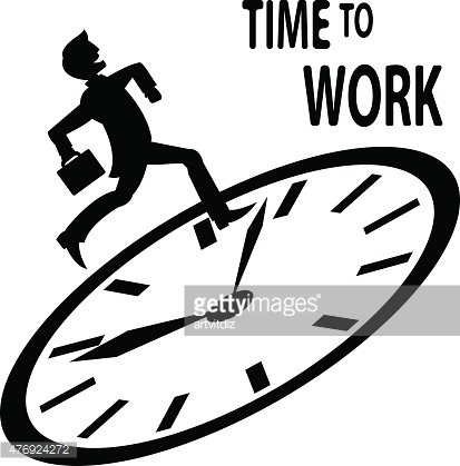 Time to work Clipart Image.