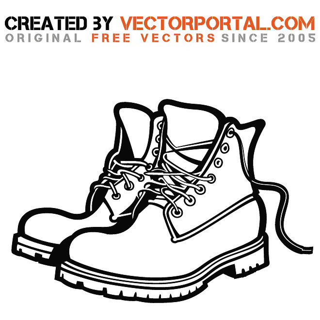 Work boots clipart.