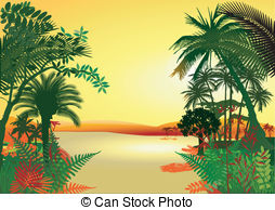 Vegetation world natural heritage Clipart Vector Graphics. 3.