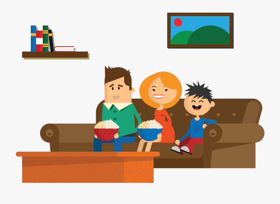 Family Watch Tv Vector , Free Transparent Clipart.