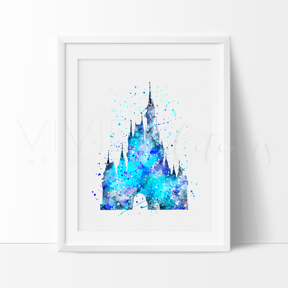 Cinderella Castle 5 Watercolor Art Print.