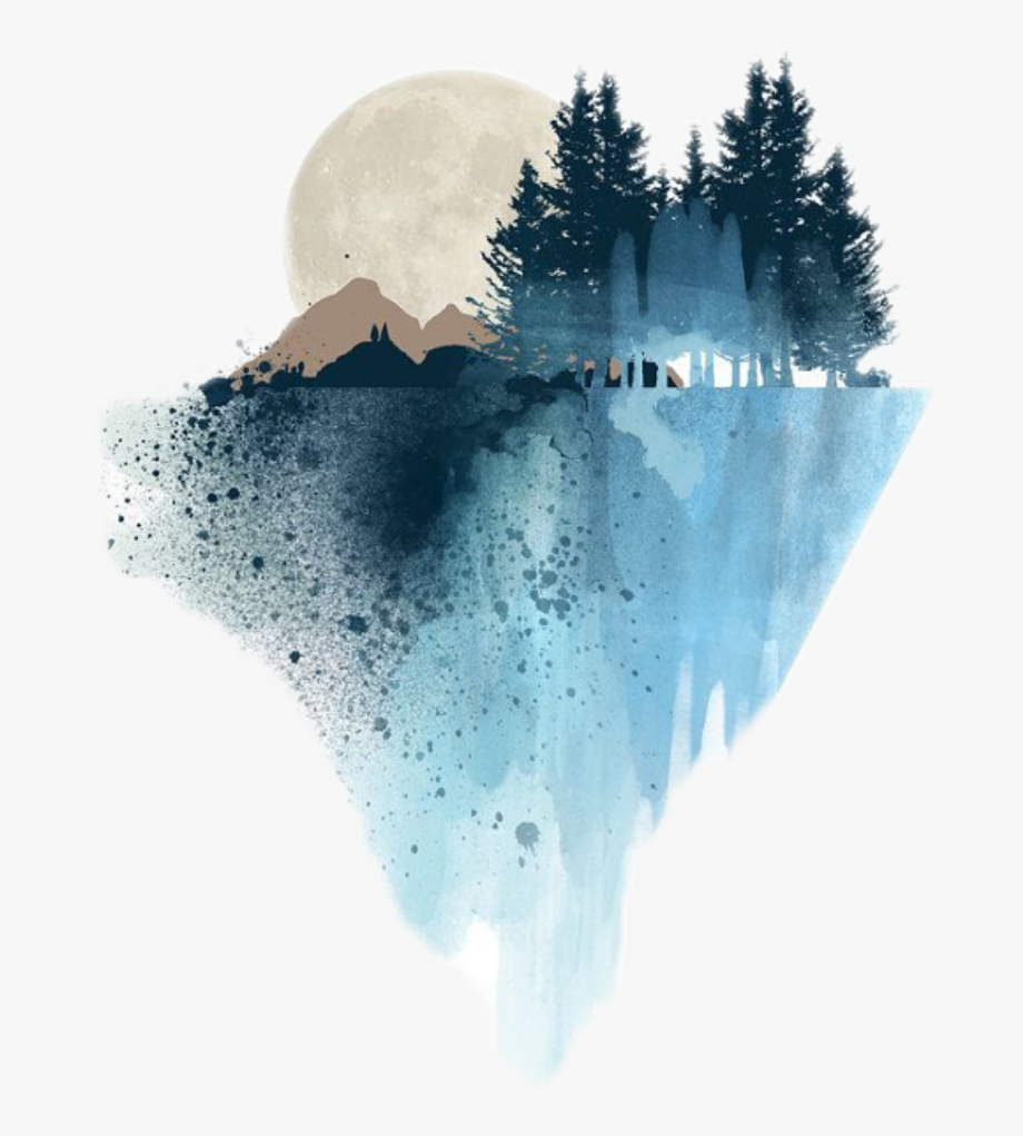 edits #watercolor #mountain #scenery #art #stickers.