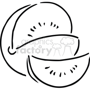 melon outline clipart. Royalty.