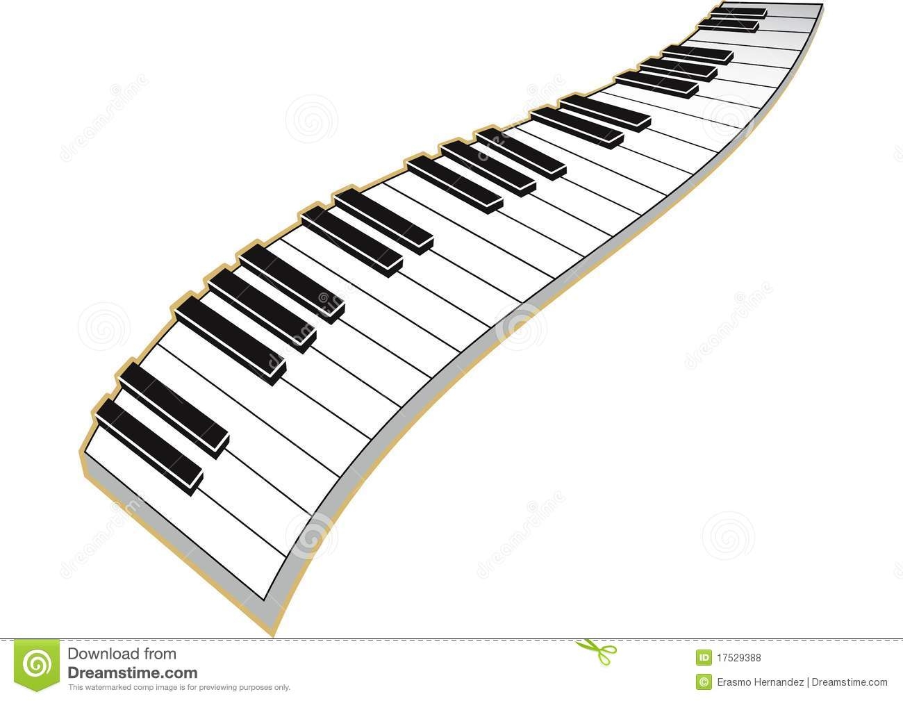 Piano keys clipart Beautiful Piano clipart wavy Pencil and.