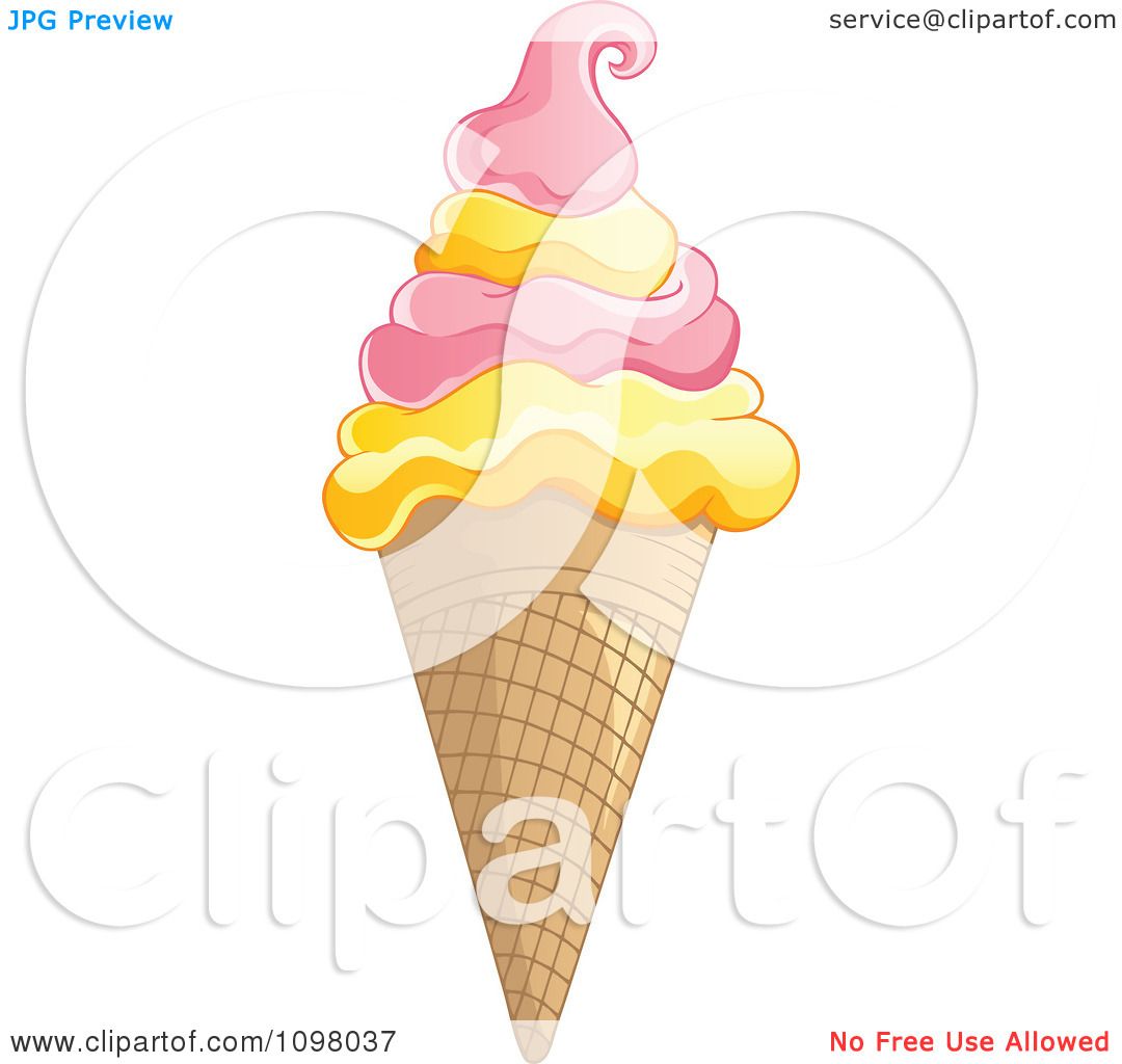 Clipart Soft Serve Waffle Ice Cream Cone.