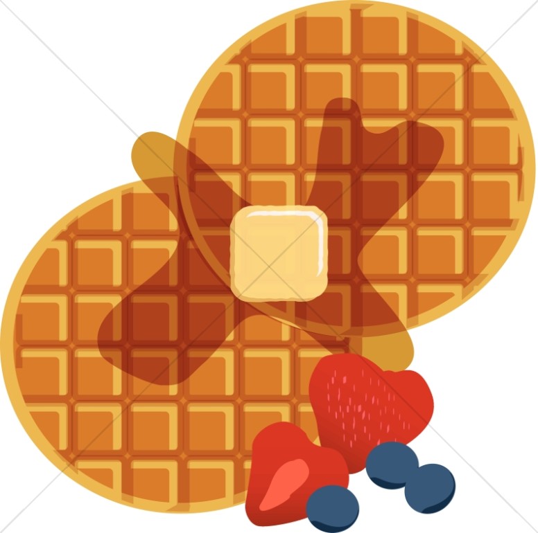 Waffles with Syrup and Berries.