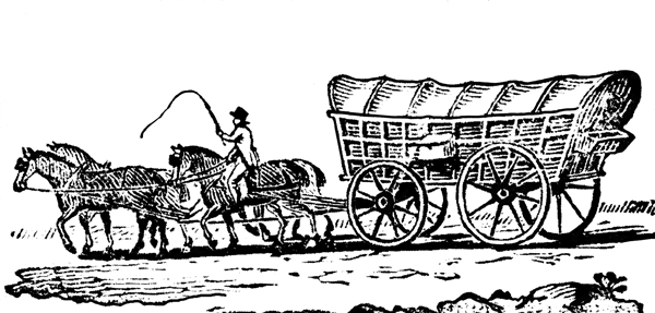 Horse And Covered Wagon Clipart.