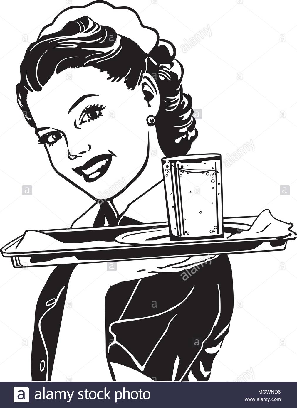 Waitress With Tray.